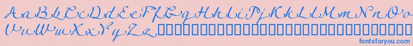 LinotypeagogoSwashtwo-Schriftart – Blaue Schriften auf rosa Hintergrund