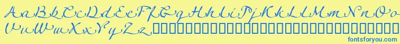 LinotypeagogoSwashtwo Font – Blue Fonts on Yellow Background