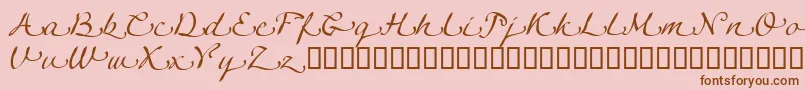 LinotypeagogoSwashtwo-Schriftart – Braune Schriften auf rosa Hintergrund