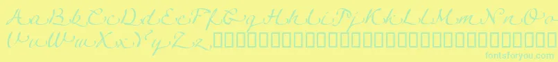 LinotypeagogoSwashtwo Font – Green Fonts on Yellow Background