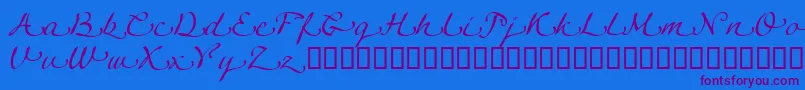 LinotypeagogoSwashtwo Font – Purple Fonts on Blue Background