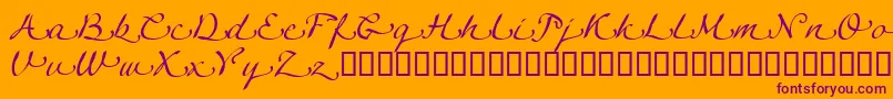 LinotypeagogoSwashtwo Font – Purple Fonts on Orange Background