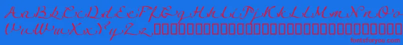 LinotypeagogoSwashtwo Font – Red Fonts on Blue Background