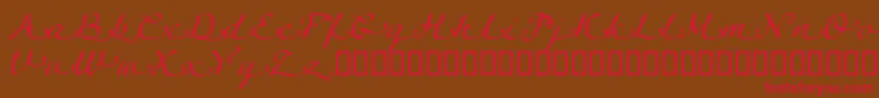 LinotypeagogoSwashtwo Font – Red Fonts on Brown Background