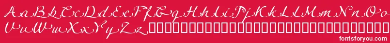 LinotypeagogoSwashtwo-Schriftart – Weiße Schriften auf rotem Hintergrund