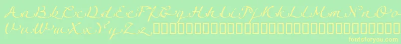 LinotypeagogoSwashtwo Font – Yellow Fonts on Green Background