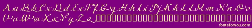 LinotypeagogoSwashtwo Font – Yellow Fonts on Purple Background