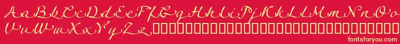 LinotypeagogoSwashtwo Font – Yellow Fonts on Red Background