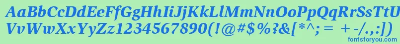 ItcSlimbachLtBlackItalic Font – Blue Fonts on Green Background