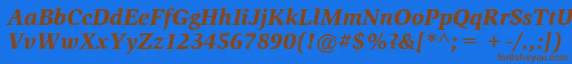 ItcSlimbachLtBlackItalic-fontti – ruskeat fontit sinisellä taustalla