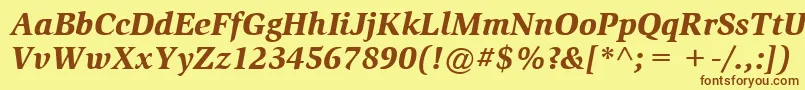 ItcSlimbachLtBlackItalic Font – Brown Fonts on Yellow Background