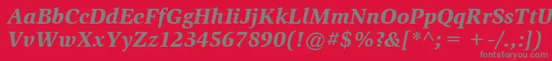 ItcSlimbachLtBlackItalic-fontti – harmaat kirjasimet punaisella taustalla