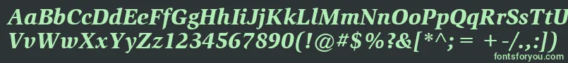 ItcSlimbachLtBlackItalic Font – Green Fonts on Black Background