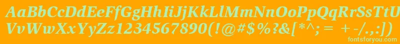 ItcSlimbachLtBlackItalic Font – Green Fonts on Orange Background