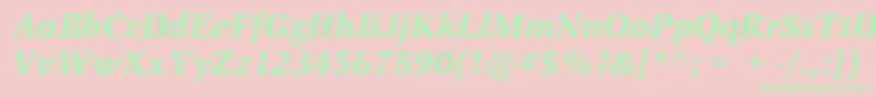 ItcSlimbachLtBlackItalic Font – Green Fonts on Pink Background