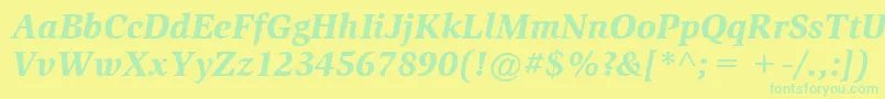 ItcSlimbachLtBlackItalic Font – Green Fonts on Yellow Background
