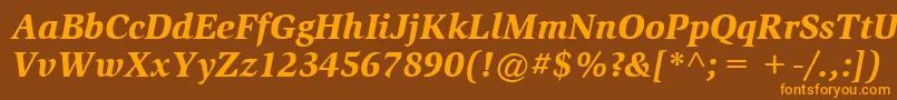 Czcionka ItcSlimbachLtBlackItalic – pomarańczowe czcionki na brązowym tle