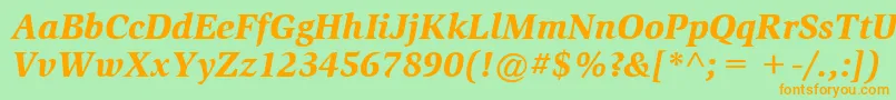 ItcSlimbachLtBlackItalic Font – Orange Fonts on Green Background