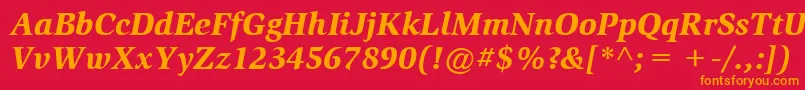 Шрифт ItcSlimbachLtBlackItalic – оранжевые шрифты на красном фоне
