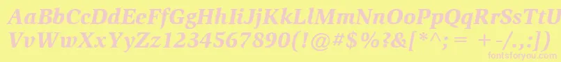 ItcSlimbachLtBlackItalic Font – Pink Fonts on Yellow Background