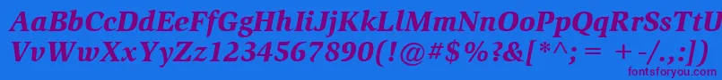Police ItcSlimbachLtBlackItalic – polices violettes sur fond bleu