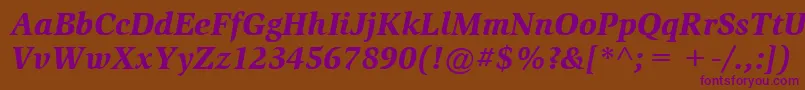 ItcSlimbachLtBlackItalic-Schriftart – Violette Schriften auf braunem Hintergrund