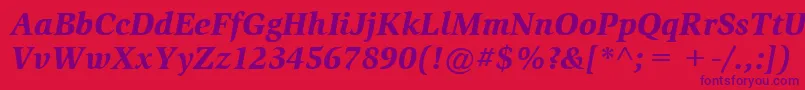 フォントItcSlimbachLtBlackItalic – 赤い背景に紫のフォント