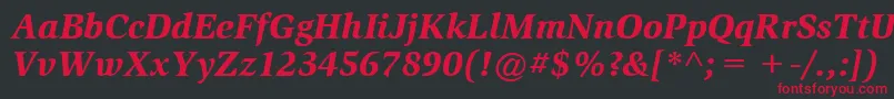 ItcSlimbachLtBlackItalic Font – Red Fonts on Black Background