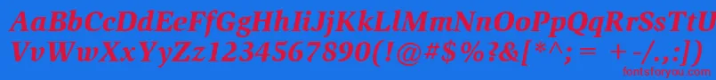 ItcSlimbachLtBlackItalic Font – Red Fonts on Blue Background