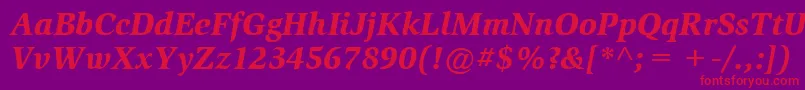 Czcionka ItcSlimbachLtBlackItalic – czerwone czcionki na fioletowym tle