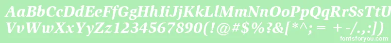 ItcSlimbachLtBlackItalic-fontti – valkoiset fontit vihreällä taustalla