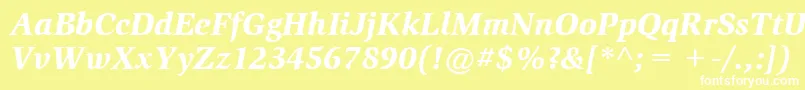 ItcSlimbachLtBlackItalic Font – White Fonts on Yellow Background