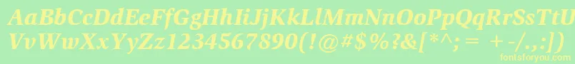 ItcSlimbachLtBlackItalic Font – Yellow Fonts on Green Background