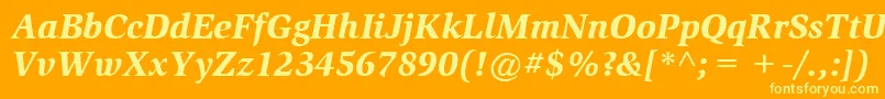 ItcSlimbachLtBlackItalic Font – Yellow Fonts on Orange Background