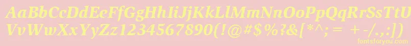 ItcSlimbachLtBlackItalic Font – Yellow Fonts on Pink Background