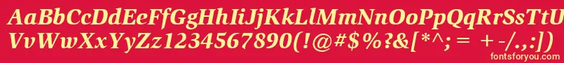 Czcionka ItcSlimbachLtBlackItalic – żółte czcionki na czerwonym tle