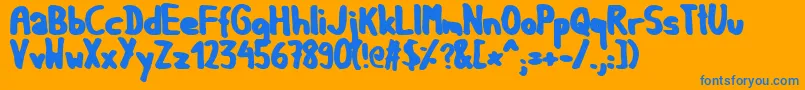 Gf Font – Blue Fonts on Orange Background