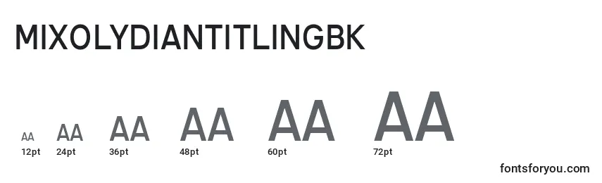 Размеры шрифта MixolydianTitlingBk