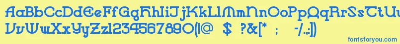 Vlaanderensquare Font – Blue Fonts on Yellow Background