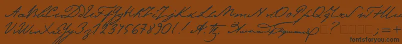 Pushkin2-Schriftart – Schwarze Schriften auf braunem Hintergrund
