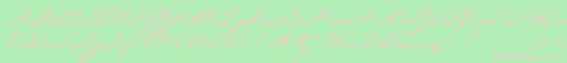 フォントPushkin2 – 緑の背景にピンクのフォント