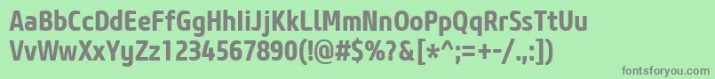 フォントCoreSansM67CnBold – 緑の背景に灰色の文字