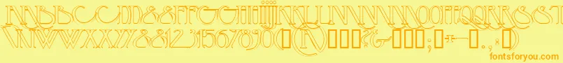 BackspaceOutline Font – Orange Fonts on Yellow Background