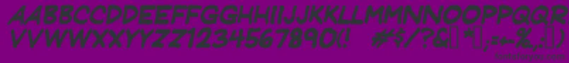 JeffreyprintJlItalic Font – Black Fonts on Purple Background