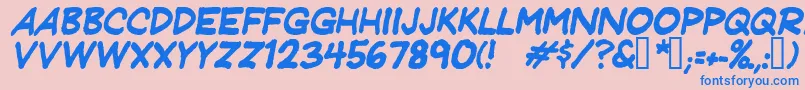 JeffreyprintJlItalic Font – Blue Fonts on Pink Background