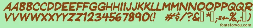 JeffreyprintJlItalic Font – Brown Fonts on Green Background