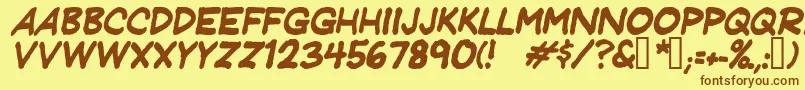 JeffreyprintJlItalic Font – Brown Fonts on Yellow Background