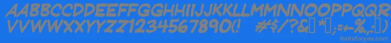JeffreyprintJlItalic-Schriftart – Graue Schriften auf blauem Hintergrund