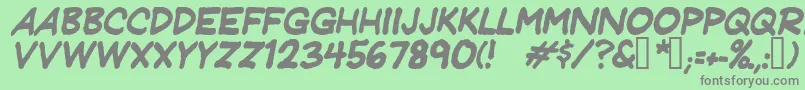 JeffreyprintJlItalic Font – Gray Fonts on Green Background