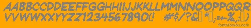 Czcionka JeffreyprintJlItalic – szare czcionki na pomarańczowym tle